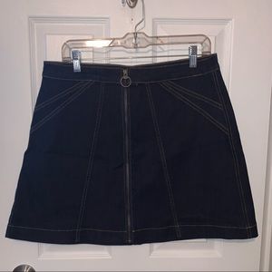 Brand new zip front denim miniskirt